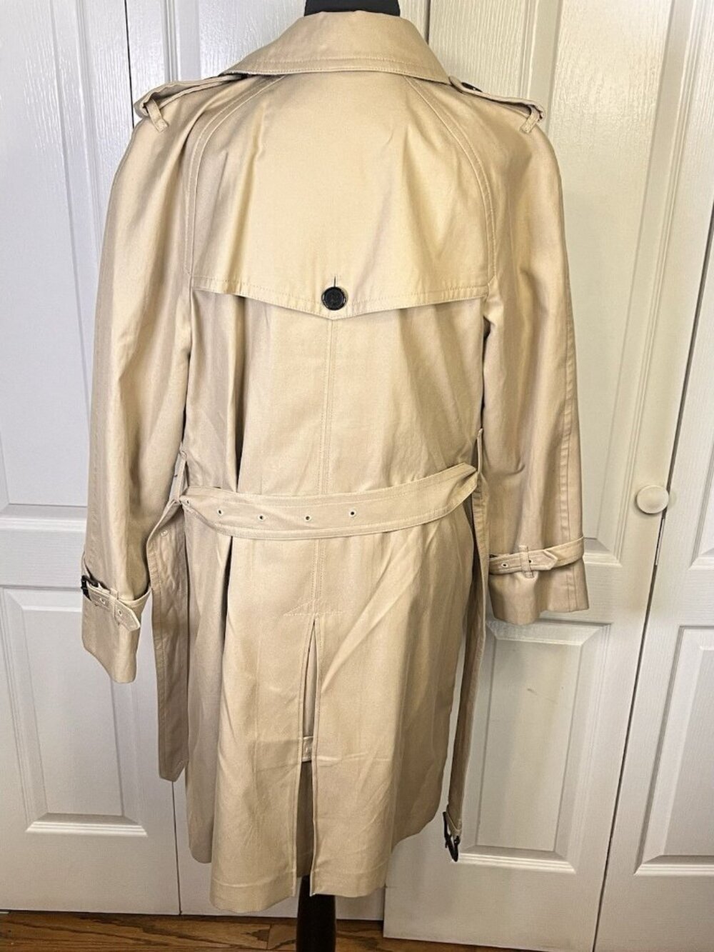 Coach Women's Medium Double Breasted Classic Khaki Trench Coat Belted Button Up - Picture 10 of 14